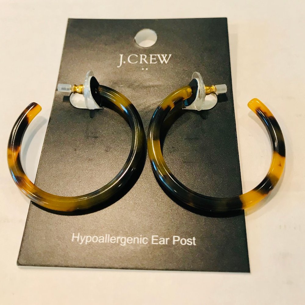 New w/Tags - J Crew Tortise Shell Hoop Earrings